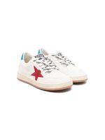 Golden Goose Kids baskets en cuir à patch Ball Star - Blanc