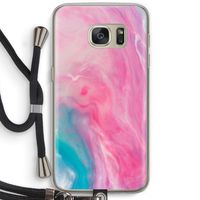 Roze explosie: Samsung Galaxy S7 Transparant Hoesje met koord