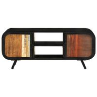 The Living Store Industrieel TV-meubel - 110 x 30 x 45 cm - Massief gerecycled hout - Handgemaakt - thumbnail