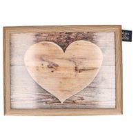 Laptray/schoottafel hart houtprint 43 x 33 cm - Dienbladen - thumbnail