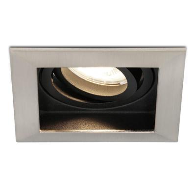 Durham vierkante LED inbouwspot - 5 Watt 400 lumen - 4000K neutraal wit - GU10 - Dimbaar Kantelbaar - Voor binnen - RVS
