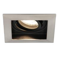 Durham vierkante LED inbouwspot - 5 Watt 400 lumen - 4000K neutraal wit - GU10 - Dimbaar Kantelbaar - Voor binnen - RVS