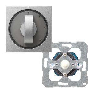 Gira ventilatorschakelaar 0-1-2-3 met draaiknop aluminium