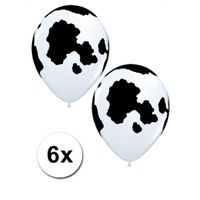 6 ballonnen met koeien vlekken 28 cm   - - thumbnail