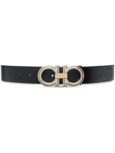 Ferragamo ceinture en cuir à boucle Gancini - Noir