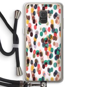 Tropical Dots: Samsung Galaxy A8 (2018) Transparant Hoesje met koord