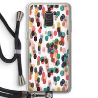 Tropical Dots: Samsung Galaxy A8 (2018) Transparant Hoesje met koord