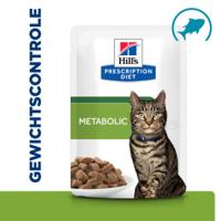 Hill&apos;s Prescription Diet Metabolic Weight Management nat kattenvoer met zeevis maaltijdzakje multipack 4 trays (48 x 85 g)