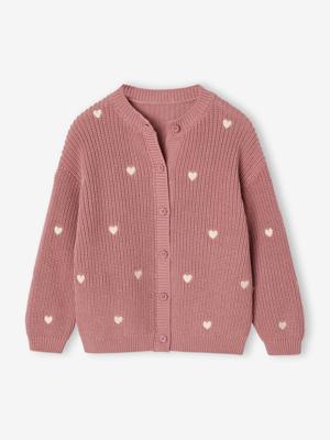 Meisjesvest met versieringen rouge