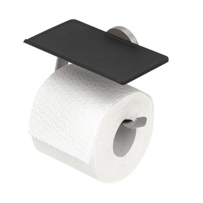 Tiger Noon Toiletrolhouder - zonder klep - met planchet - geborsteld RVS 4008911321111