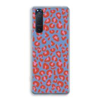 Leopard blue: Sony Xperia 5 II Transparant Hoesje