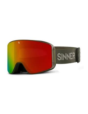 Sinner Aura Goggle Ski / Snowboard Bril (mos Groen) Moss Green D Fl Red Mr Vt+d Pnk