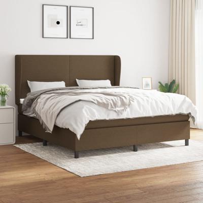 Boxspring met matras stof donkerbruin 160x200 cm
