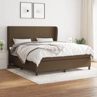 Boxspring met matras stof donkerbruin 160x200 cm
