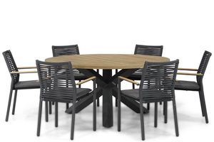 Santika Giovane/Rockville 160 cm dining tuinset 7-delig