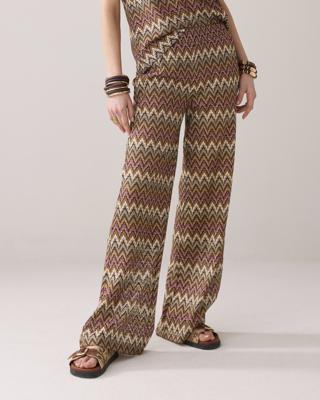 Summum Wide Leg Zig Zag Pant 4s2807-30698 Broek 120 Multicolour