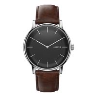 ARTUUR Sterling - Polshorloge - Donkerbruin Leer