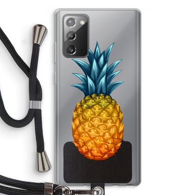 Grote ananas: Samsung Galaxy Note 20 / Note 20 5G Transparant Hoesje met koord