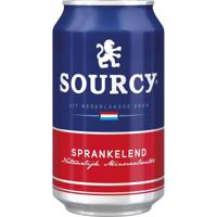 Sourcy mineraalwater, licht bruisend, blik van 33 cl, pak van 24 stuks, rood