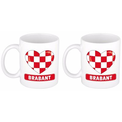 Set van 2x stuks hartje Brabant mok / beker 300 ml