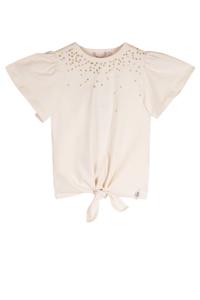 NoNo Zomer t-shirt meisjes Ivoor wit - gebreid - strass steentjes - Kate