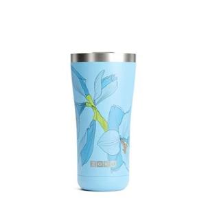 Zoku - Thermosbeker RVS, 550 ml, Blauw Bloem Design, 3-in-1 - Zoku