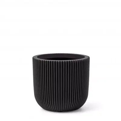 Capi nature groove bol bloempot 9x8 cm zwart