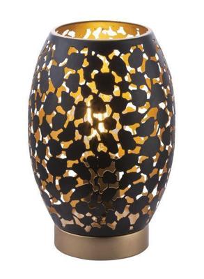 Tafellamp metaal zwart &apos;Narri&apos; zwart goud E27 fitting 230mm