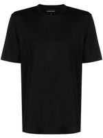 Emporio Armani logo-embroidered cotton T-shirt - Noir