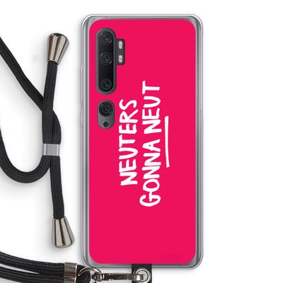 Neuters (roze): Xiaomi Mi Note 10 Pro Transparant Hoesje met koord