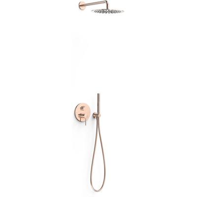 Regendouche set Tres Study | Inbouw | Mengkraan | 2-weg | Rond | 24k Rose goud