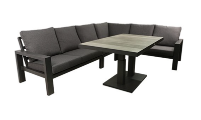 Benton loungeset met hoogte verstelbare tafel 5 delig antraciet - Driesprong collection