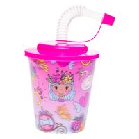 LG-Imports Beker met deksel en rietje prinses, 12st.