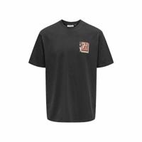 Heren-T-Shirt met Korte Mouwen Only & Sons Ons7Up Rlx Ss Zwart - Maat: L