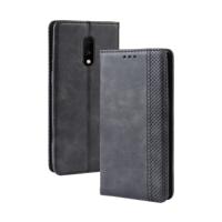 Magnetische Buckle retro Crazy Horse textuur horizontale Flip lederen case voor OnePlus 7 met houder & kaartsleuven & fotolijstjes (zwart)