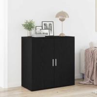 Dressoir Zwart eiken 79 x 38 x 80 cm Bewerkt hout