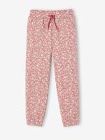 Molton joggingbroek met bloemenprint voor meisjes roze, bedrukt