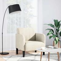 Fauteuil met armleuningen 54 cm fluweel crmekleurig