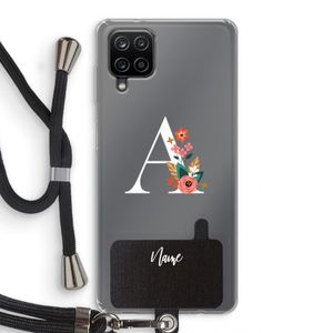 Pink Bouquet: Samsung Galaxy A12 Transparant Hoesje met koord