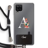 Pink Bouquet: Samsung Galaxy A12 Transparant Hoesje met koord