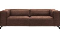 Goossens Bank Calvin bruin, micro leer, 3,5-zits, modern design