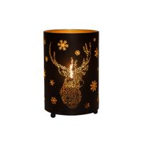 Lantaarn hert 16x10,5 cm zwart/goud - Annas collection