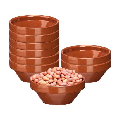 Soepkommen / serveer schaaltje - 8x - terracotta - D15 x 7 cm - aardewerk - Spaanse sfeer