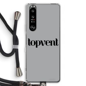 Topvent Grijs Zwart: Sony Xperia 1 III Transparant Hoesje met koord