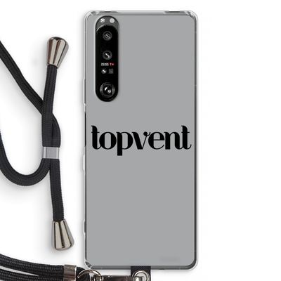 Topvent Grijs Zwart: Sony Xperia 1 III Transparant Hoesje met koord