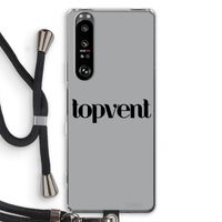 Topvent Grijs Zwart: Sony Xperia 1 III Transparant Hoesje met koord