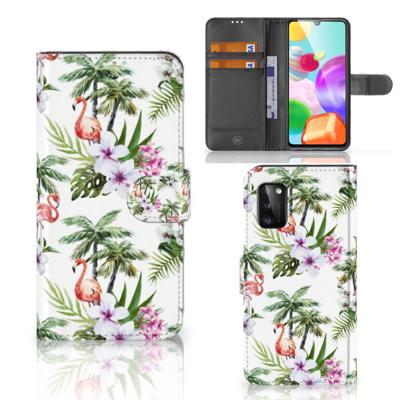 Samsung Galaxy A41 | Telefoonhoesje | Met pasjeshouder | Flamingo Palms