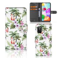 Samsung Galaxy A41 | Telefoonhoesje | Met pasjeshouder | Flamingo Palms
