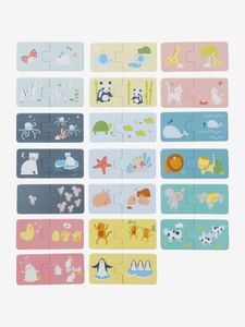 Duo legpuzzel - Dierenfamilies meerkleurig