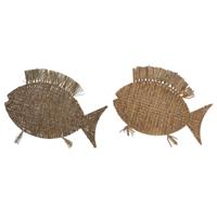 Decoratieve figuren Home ESPRIT Natuurlijk Vis Mediterrane 63 x 5 x 50 cm (2 Stuks)